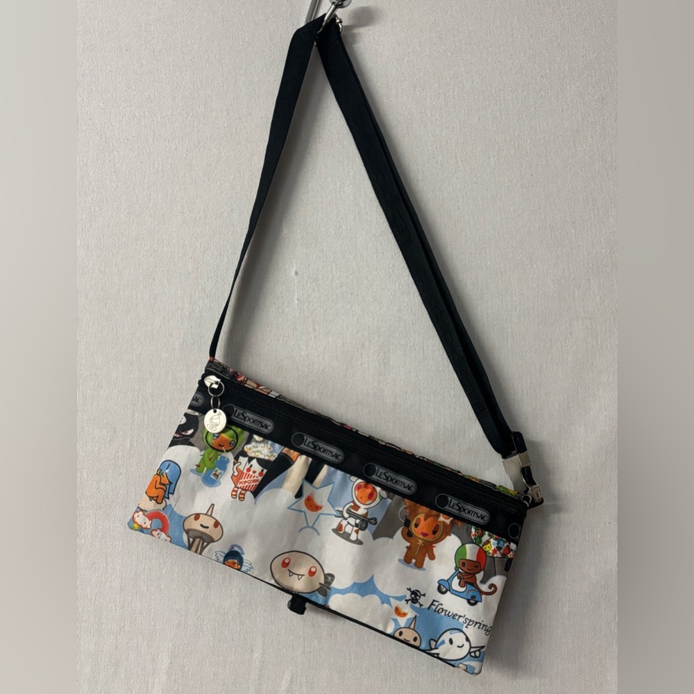 Lesportsac Multicolor Character Print Reversible Waist/ Crossbody Bag
